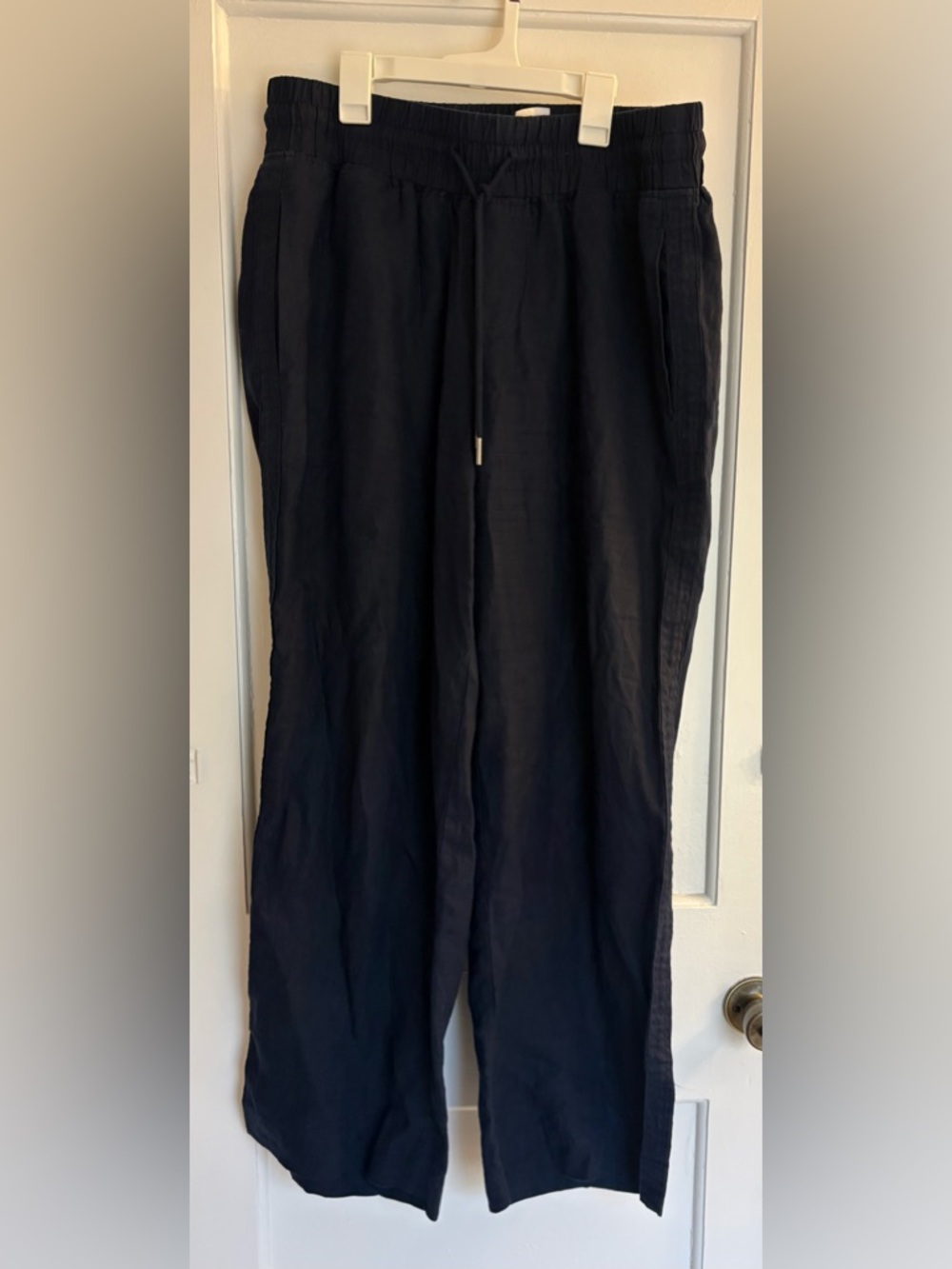 Quince Women's Navy Blue Linen Wide Leg Pants Size Large